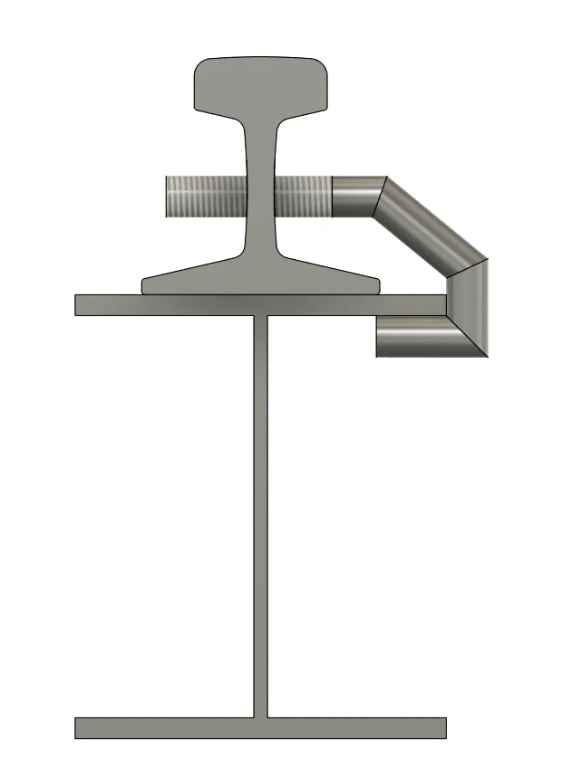 Crane Rail Hook Bolt W-Beam (W04-W12) 1/2" 12-25 lb ASCE Rails (W4x13)