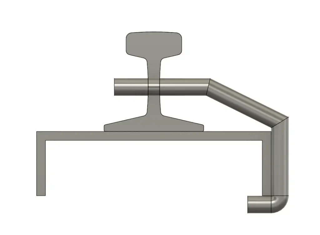 Crane Rail Hook Bolt MC-Channel 5/8" 30 lb ASCE Rail